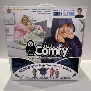 The Comfy Wearable Hoodie Blanket Navy Blue One Size Fits All
